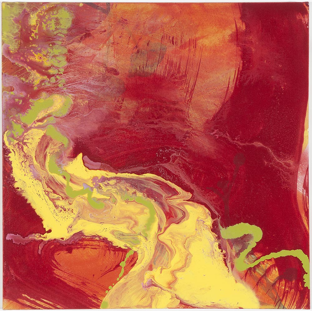 Andrea McCuaig Sonatina in red & green II 2010 Acrylic on canvas 75 x 75cm